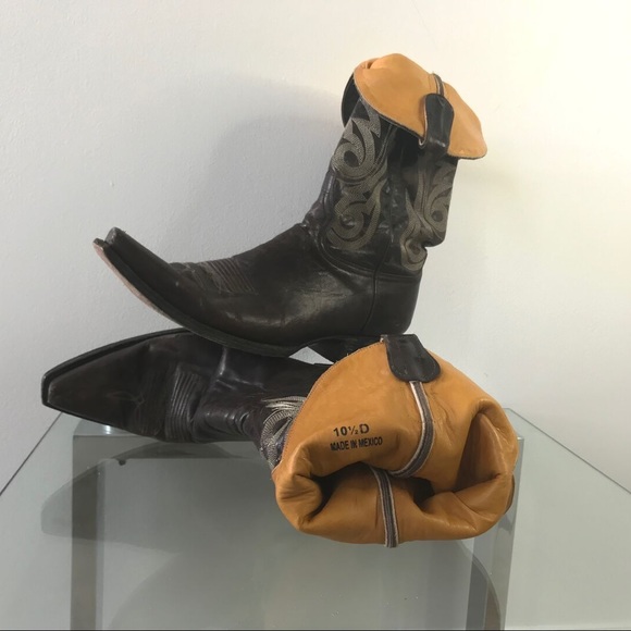 Authentic Vintage Mexican Leather Cowboy Boots - Picture 6 of 7